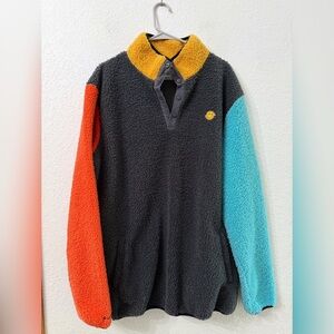 Dutch Bros Unisex Colorblock Sherpa Pullover Sweater - XL